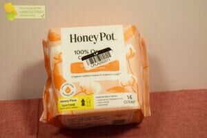 Honey Pot 100% Organic Cotton Comfort Cover Heavy Flow Daytime Pads 14 ct